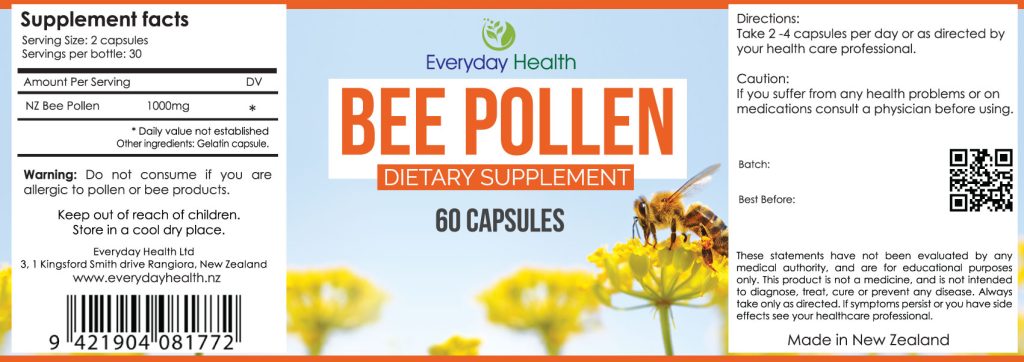 Bee Pollen - 60 Capsules - 500mg - Image 2