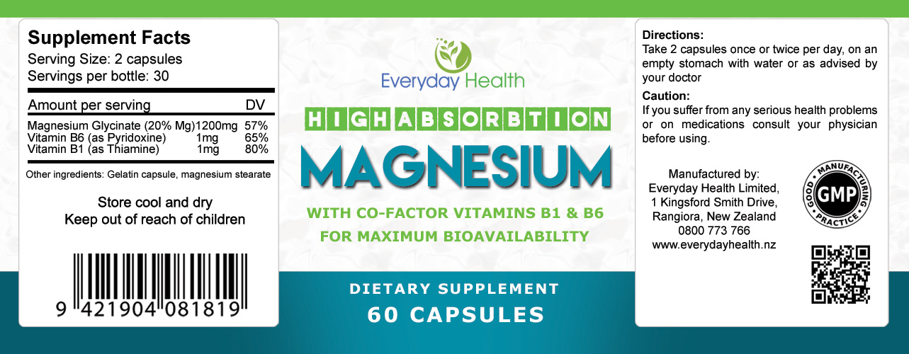 High Absorption Magnesium - 60 Capsules - Image 2