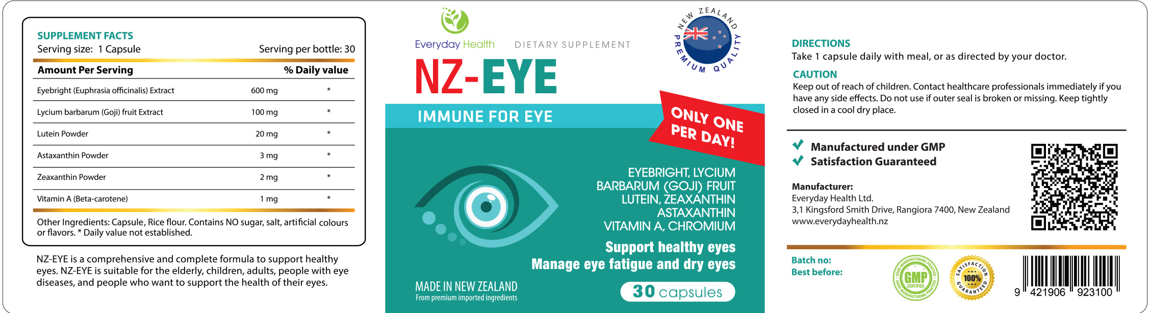NZ Eye - Vision Health - 30 Capsules - Image 2