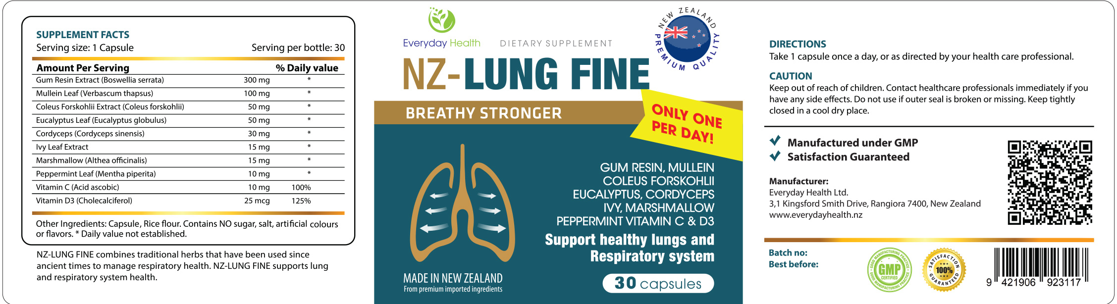 NZ Lung Fine - 30 Capsules - Lung Health - Image 2