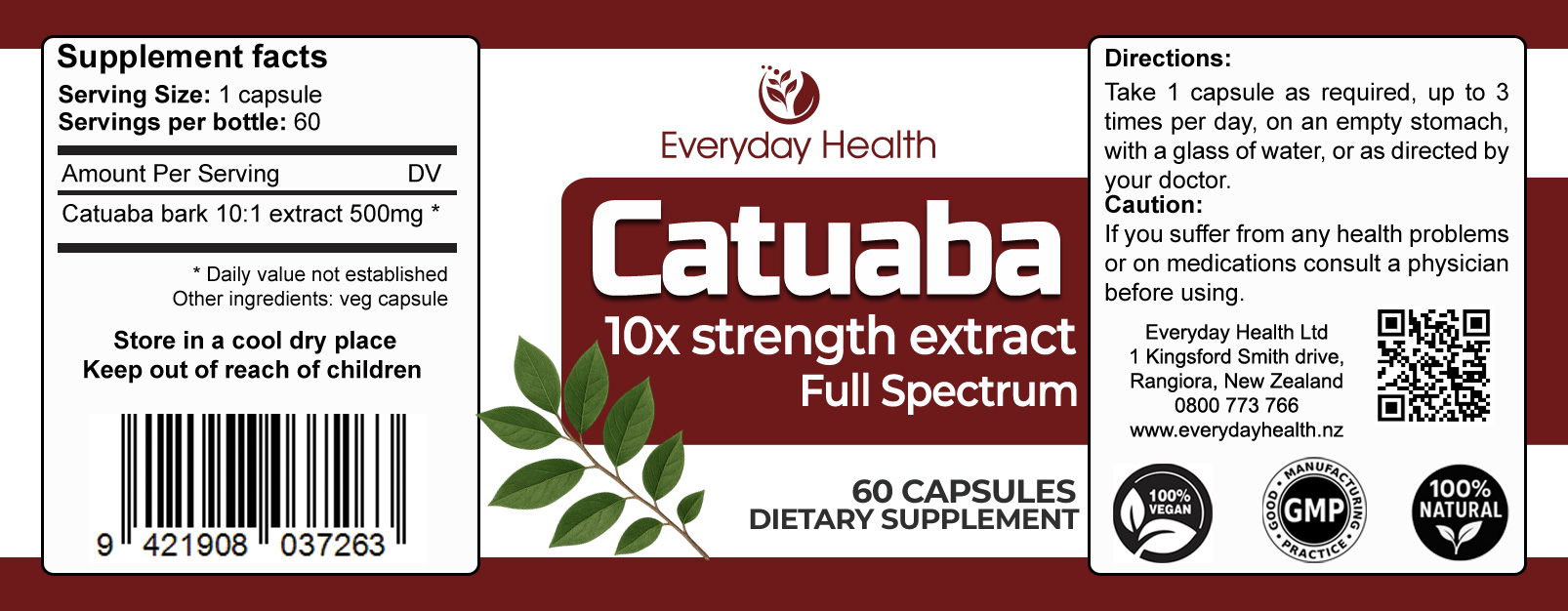 Catuaba label